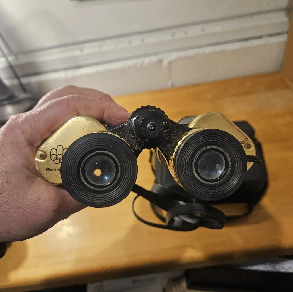 Tasco Binoculars 1976 Montreal Olympics Zoom 8x-16x40 Vintage Black And Gold